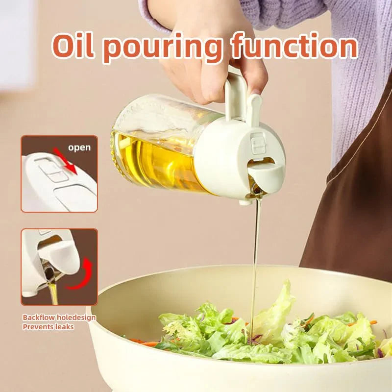2 in 1 Pour Spray Sprayer Kitchen Fryer Air Spray Oil Dispenser Bottle for Olive Oil Cooking Frying BBQ Camping Large Capacity Zpaxo