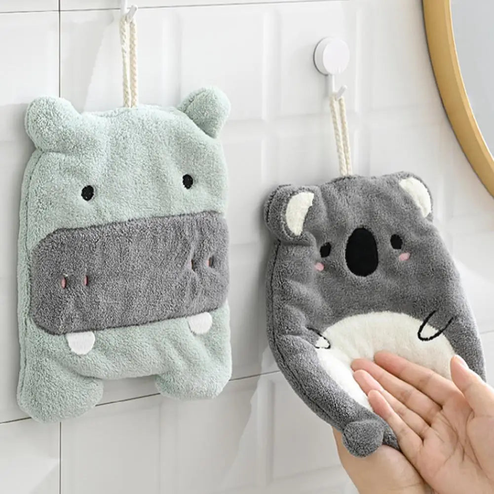 Absorbent Hand Towel Children's Cartoon Animals Dishcloth Elephant