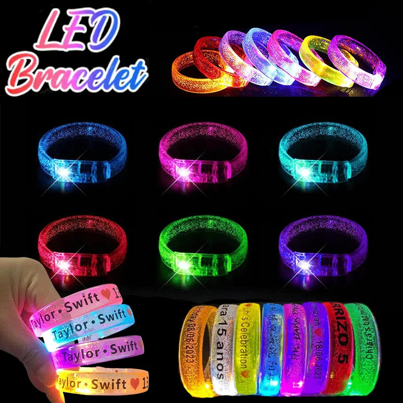 Customized LED Bracelets Luminous Christmas Neon Party Wedding