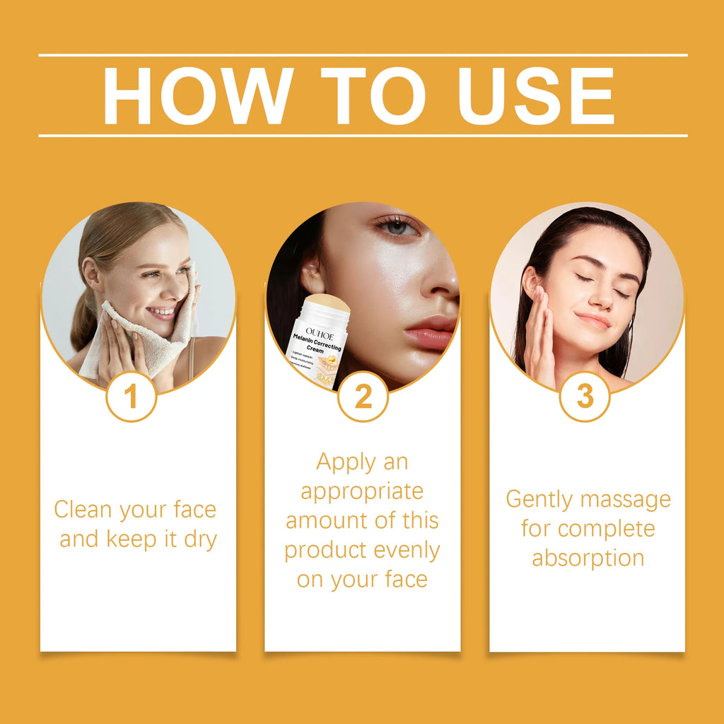 Ouhoe 3-in-1 Anti-Aging Skin Stick 30g Retinol Vitamin C Niacinamide Targeted Repair Firm Brighten Hydrate Portable Beauty Balm Zpaxo
