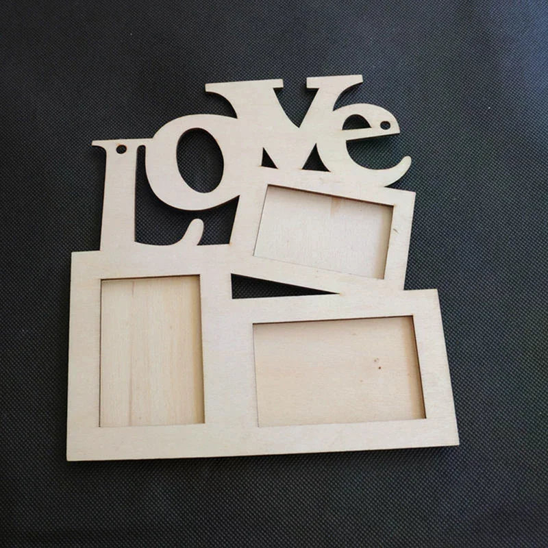 DIY Sweet Wooden Hollow Love Photo Picture Frame Home Decor Art Zpaxo