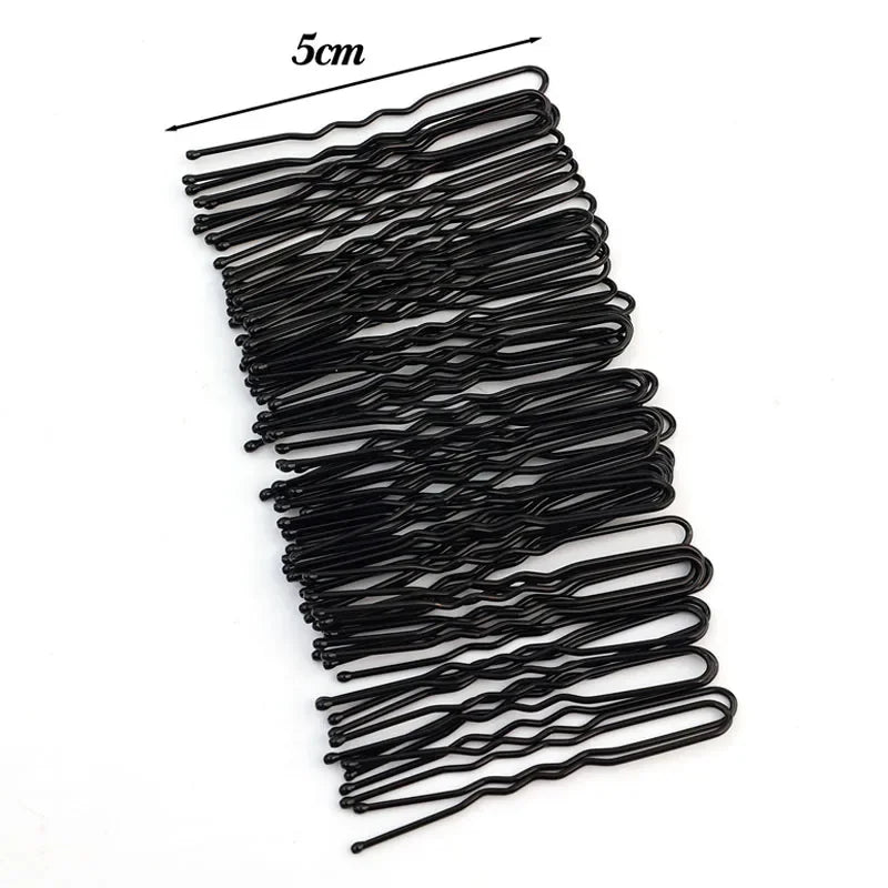 5/6/7cm U-Shaped Wavy Hair Clips Bobby Pin Barrette Salon Grip Black Metal Hairpins DIY Bridal Hairstyle Women Hair Accessories Zpaxo 5cm 200pcs
