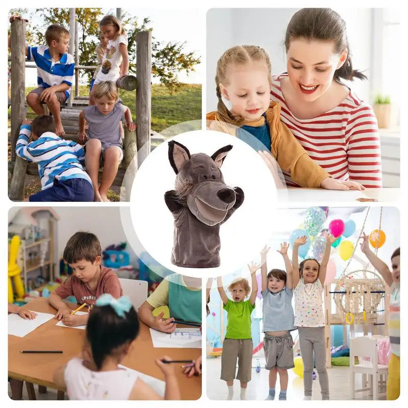 Hand Puppets 25cm/9.84 Inch Plush Finger Puppets Toy Funny Cartoon Doll Theater Performance Supplies For Boys And Girls Zpaxo