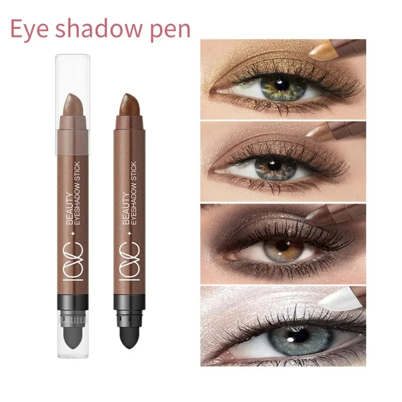Double Head Waterproof Eyeshadow Stick Long Lasting Pigmented Shimmer