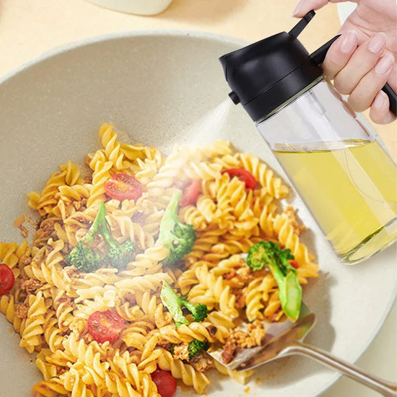 Multi-functional Kitchen Oil Bottle Spray Oil Pouring Two-in-one Food-grade Material Is Not Easy To Damage 500ML Large Capacity Zpaxo
