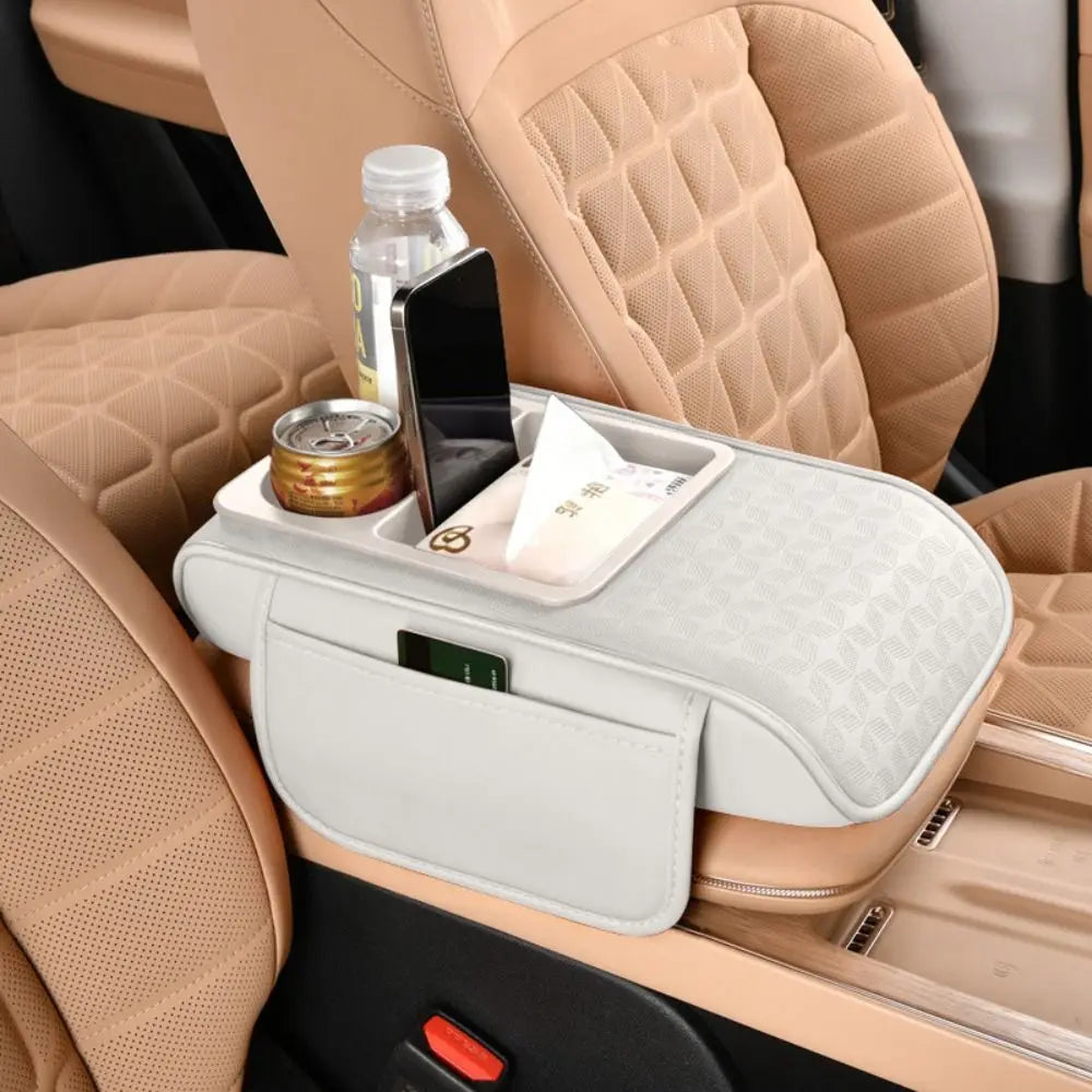 Multifunctional Center Console Armrest Cushion Heightened Cup Holders Zpaxo