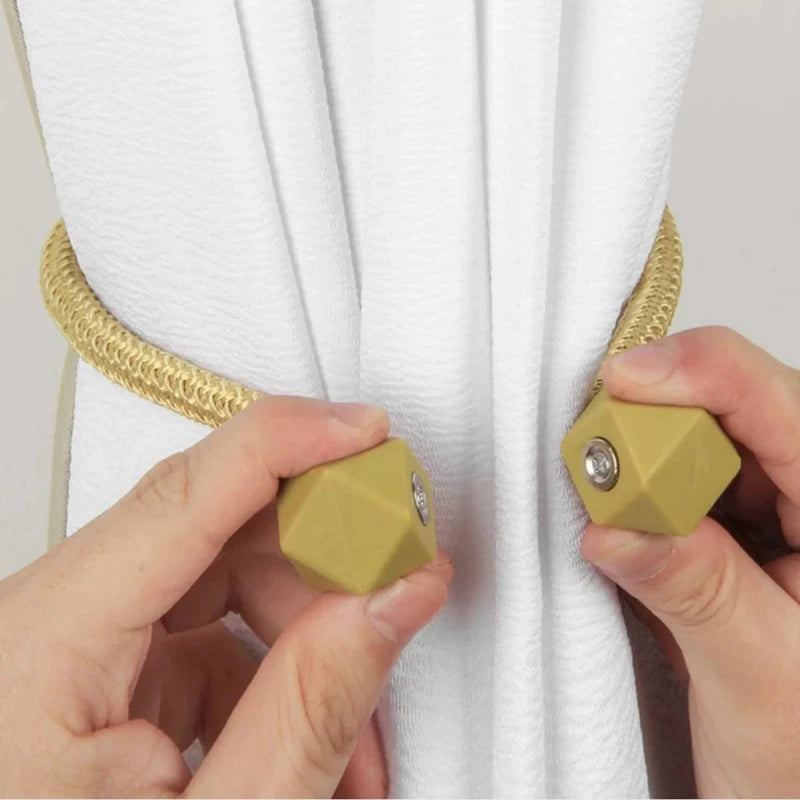 4-Pack Curtain Ties Strong Magnetic No-drill Versatile Clips Home