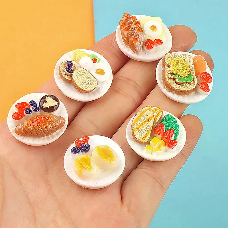 Decorative Mini Dim Sum Platter DIY Miniature Landscape Fairy Gardens Zpaxo