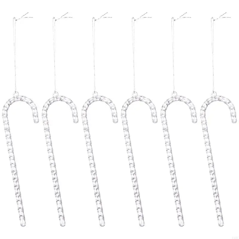 Break Resistant Acrylic Christmas Decorations 6 Pack Celebratory Candy Staff Hangers for Home Zpaxo