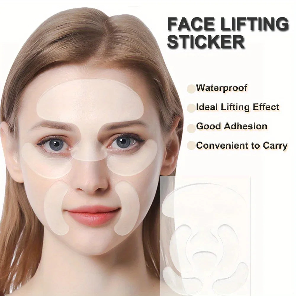 Silicone Face Lifting Patches – Reusable Anti-Wrinkle Forehead Cheek Chin Stickers, Waterproof, Firming, Long-Lasting, Unisex Zpaxo