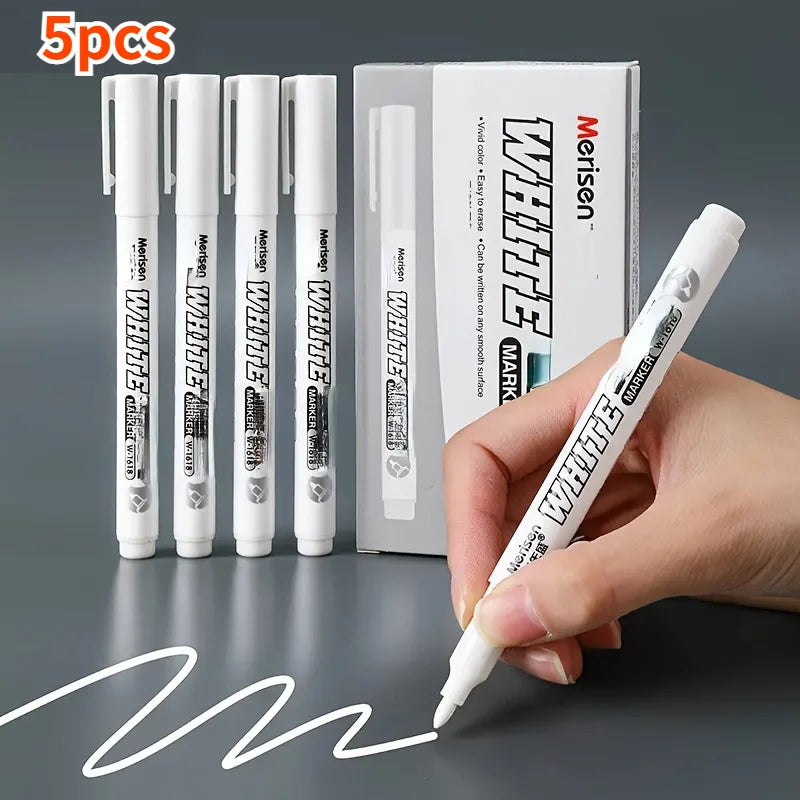 White Paint Pens Fine Tip – Waterproof Oil-Based Markers 3/6 Pack Paint Marker Pens Zpaxo
