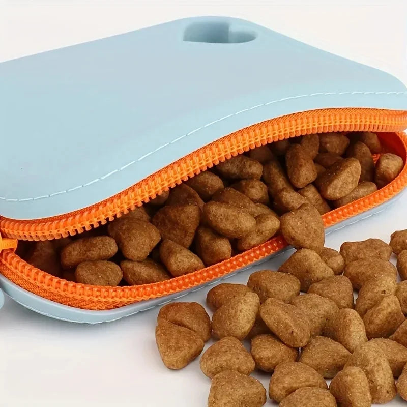 1PC Silicone Dog Treat Bag Pet Snack Bag Travel Portable Training Pet Walking Bag Pet Accessories Dog Food Reward Storage Bag Zpaxo