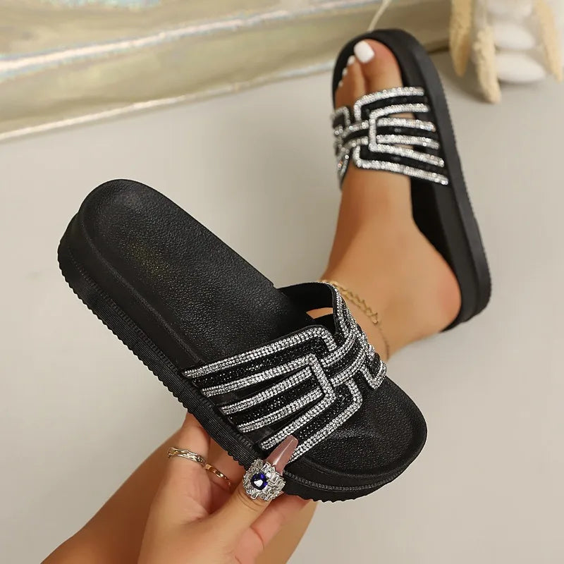 Women's Fish Mouth Open Toe Comfortable Thick Sole Mid Heel Slippers Zpaxo black 35