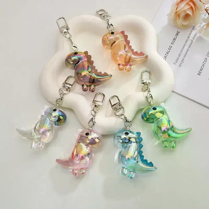 Cute Acrylic Dinosaur Keychain Paired Sturdy Buckle Daily Casual Zpaxo