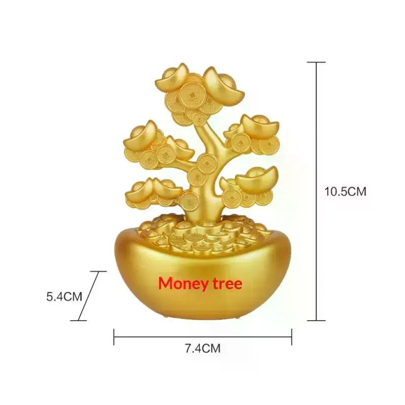 1Pcs Prosperity Sculpture Centerpiece Treasure Basin Statue For Office Shelf Desk Tabletop Art Craft Ornament Home Decorations Zpaxo