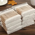 Double-ended 100-piece makeup cotton swab sticks, with wooden rods, used for cleaning ears and removing makeup Zpaxo white