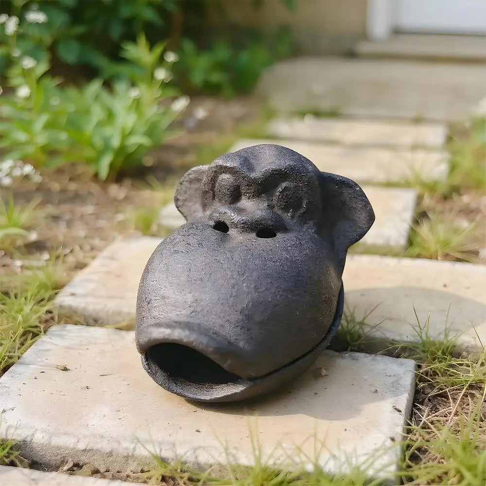 Outdoor Ashtrays Patio Waterproof Iron Monkey Outside Ashtray Lid