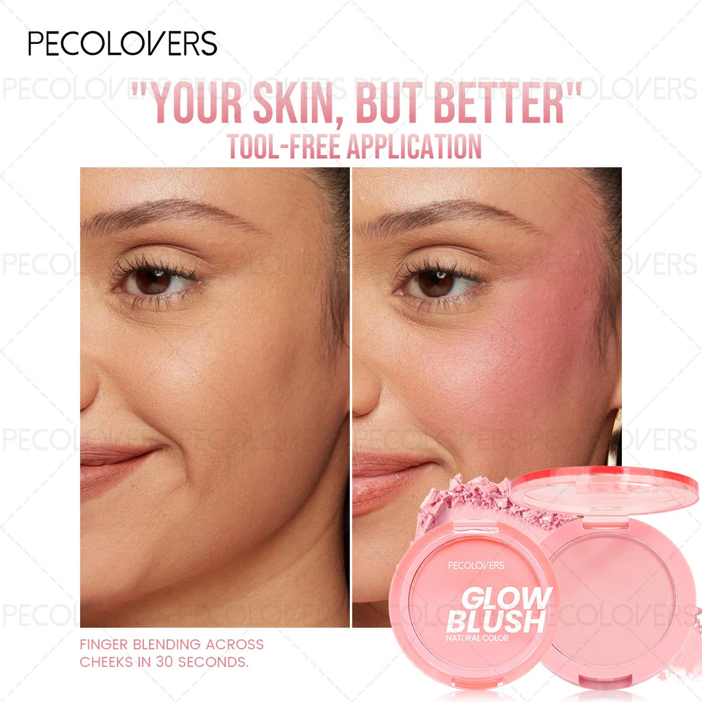 1PC Waterproof Blush Palette Pink Easy-to-Apply Natural 3D Makeup Look Blush Palette Matte Finishes in Red Hues Makeup Palette Zpaxo