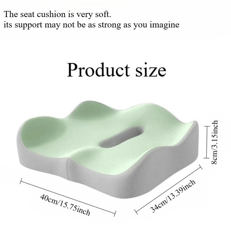 Ergonomic Seat Cushion Chair Three-zone Memory Foam Support Soft