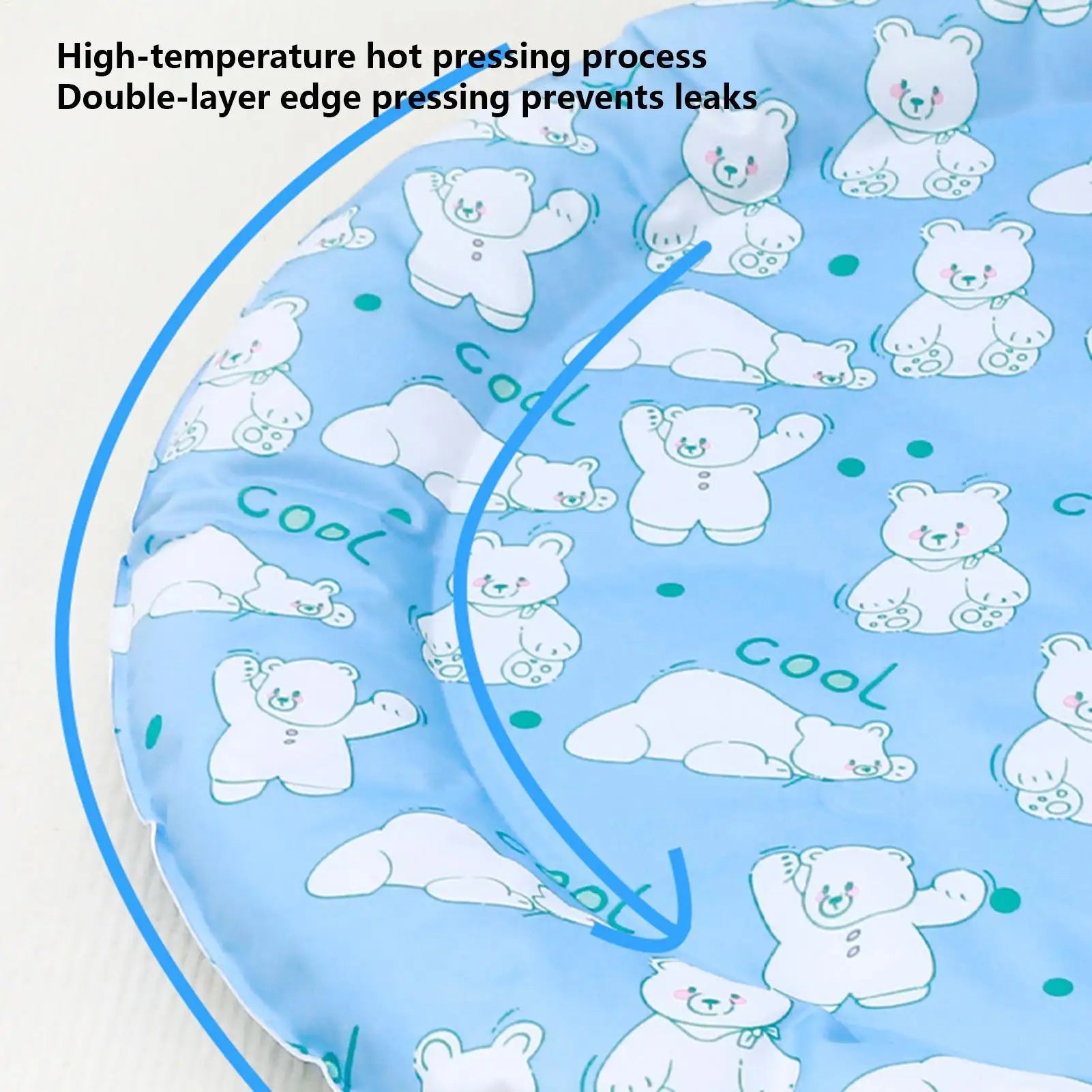 Dog Cooling Pad Non-Slip Portable Long-Lasting Breathable Bear Pattern Dog Cooling Mat Outdoor For Hot Weather Summer Indoor Zpaxo