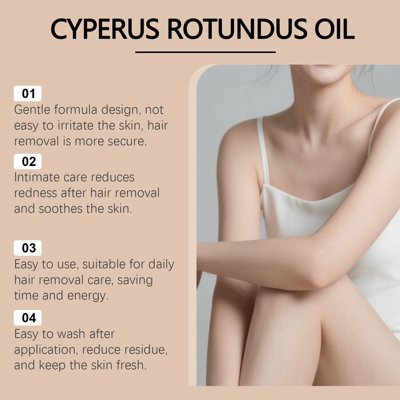 Cyperus Rotundus Oil – Hair Growth Inhibitor & Post-Wax Soothing Hair Removal Aftercare Oil Zpaxo