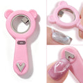 Dual-Head Silicone Bear Black Hole Cat Eye Magnet Dual Design Love Hollow Ring Shape Strong Magnetic Manicure Styling Tool Zpaxo Pink-1Pc