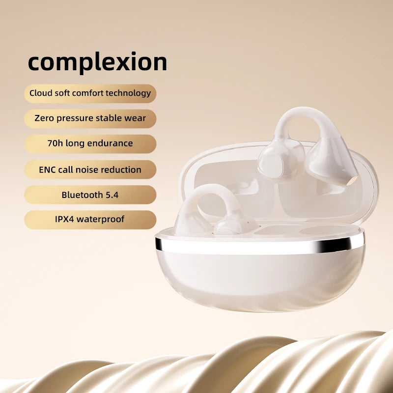 SEOBIOG Wireless Ear Clip Earbuds Bluetooth 5 4 Earphones Hifi Sound