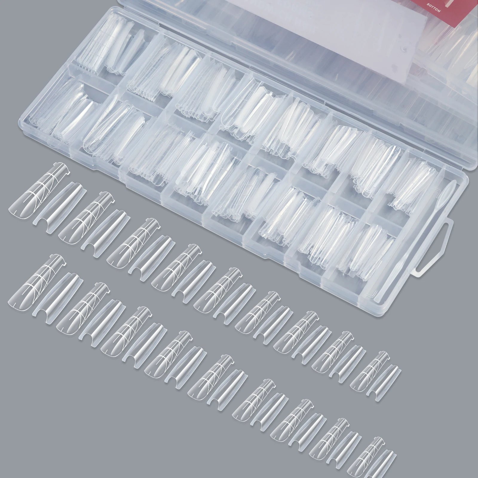 256Pcs/Box Nail Sandwich Dual Form Nail Tips Quickly Building Gel Form Nail System Full Cover Tips Nail Extension Form Zpaxo
