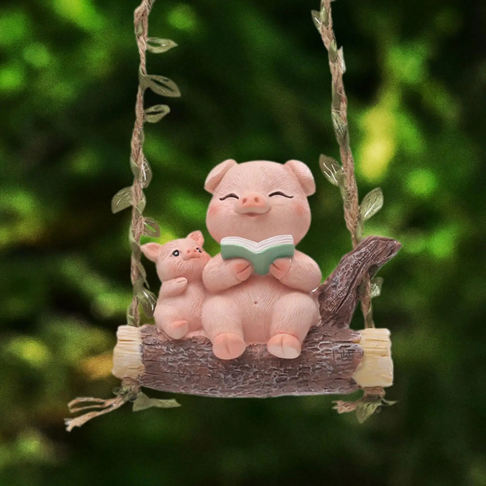 Swing Animal Garden Statue Resin Ornament Decorative Hanging Zpaxo