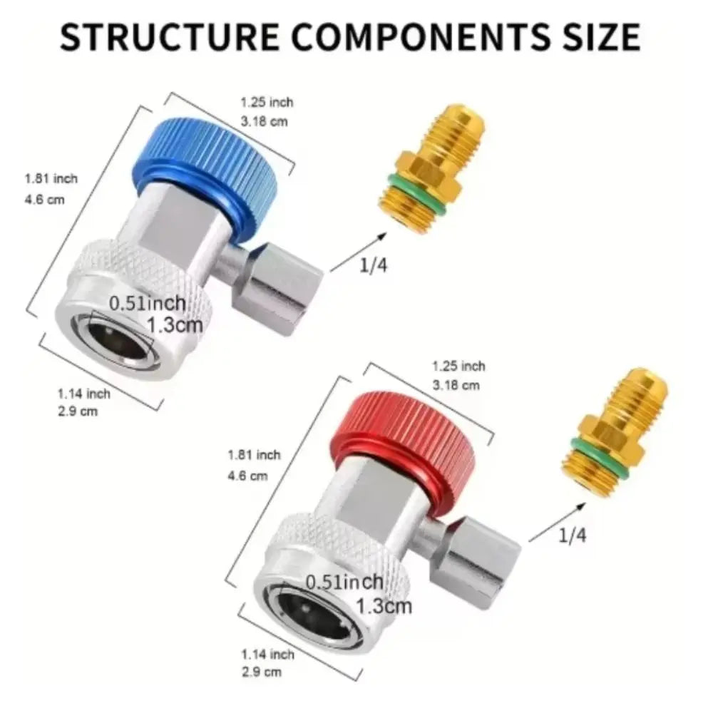 Fluoride Quick Coupler Quick Coupling H/L Connector Adjustable Design Air Conditioner Coupler Quick Connect Brass Construction Zpaxo