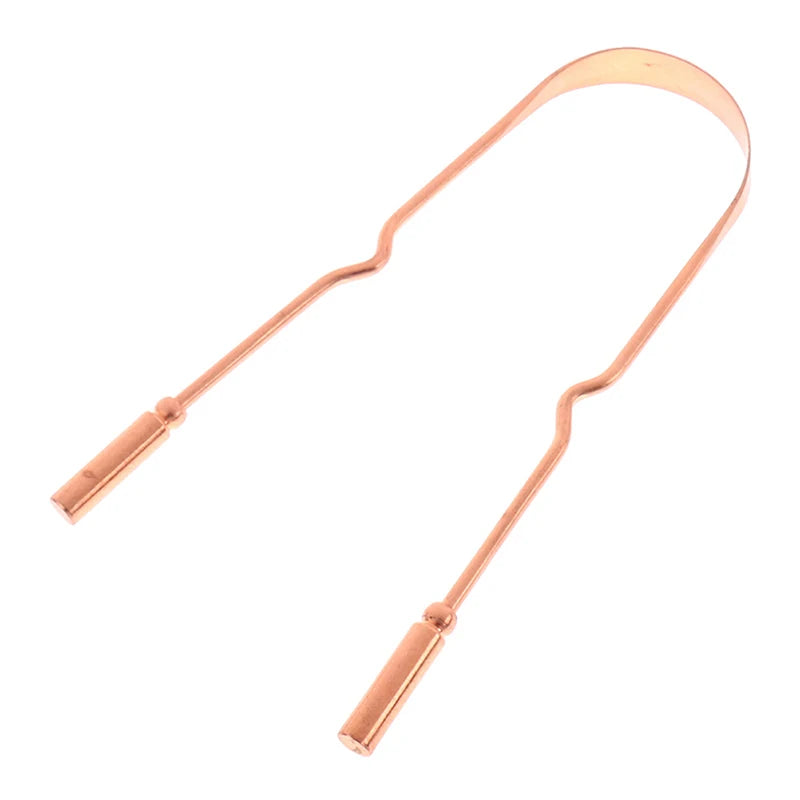 Pure Copper Tongue Scraper Oral Cleaner Brush Fresh Cleaning Hygiene Zpaxo