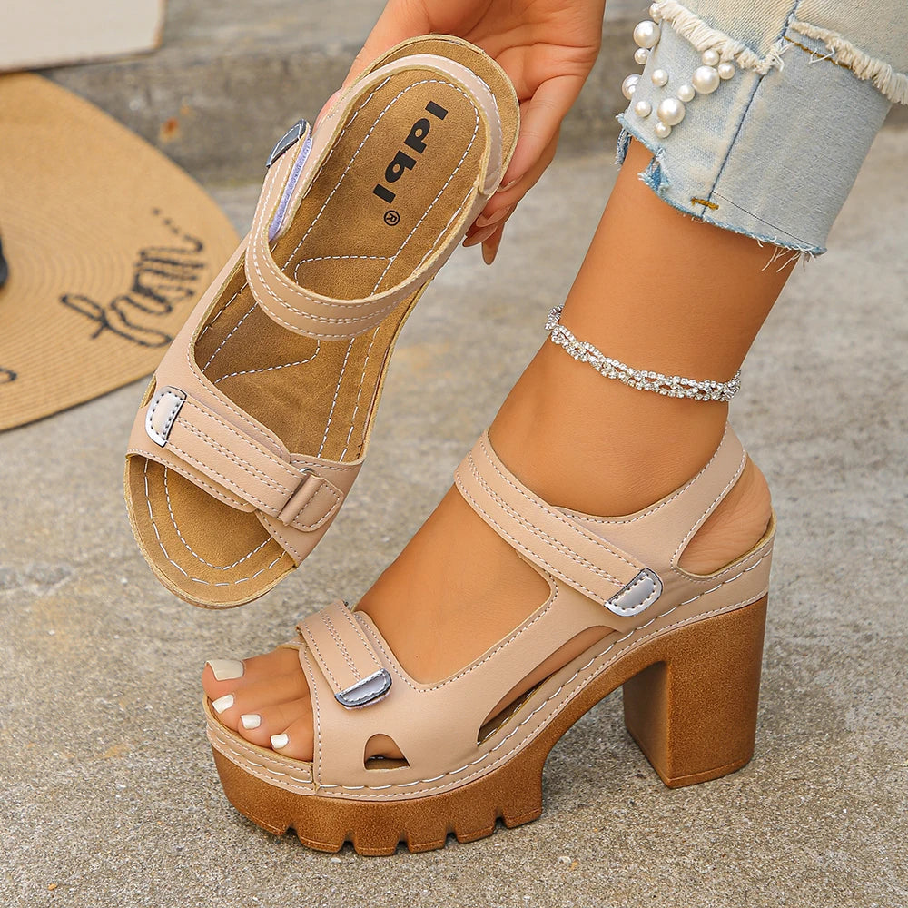 Women Sandals Roman Synthetic Leather Shoes Outdoor Summer Large Zpaxo