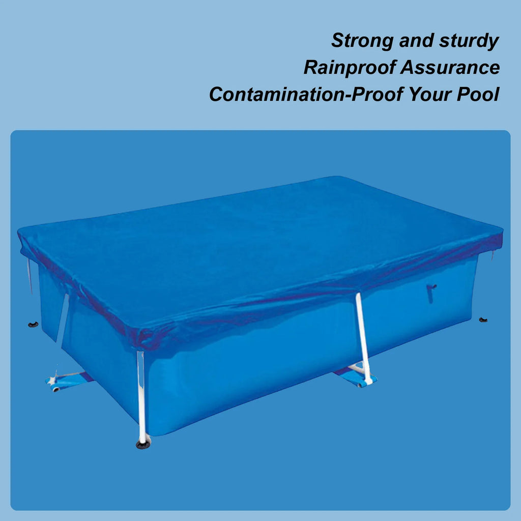Rectangle Pool Cover Waterproof PE Foldable Inflatable Pool Cover for above Ground Pool Family Pool Cover Outdoor Paddling Zpaxo