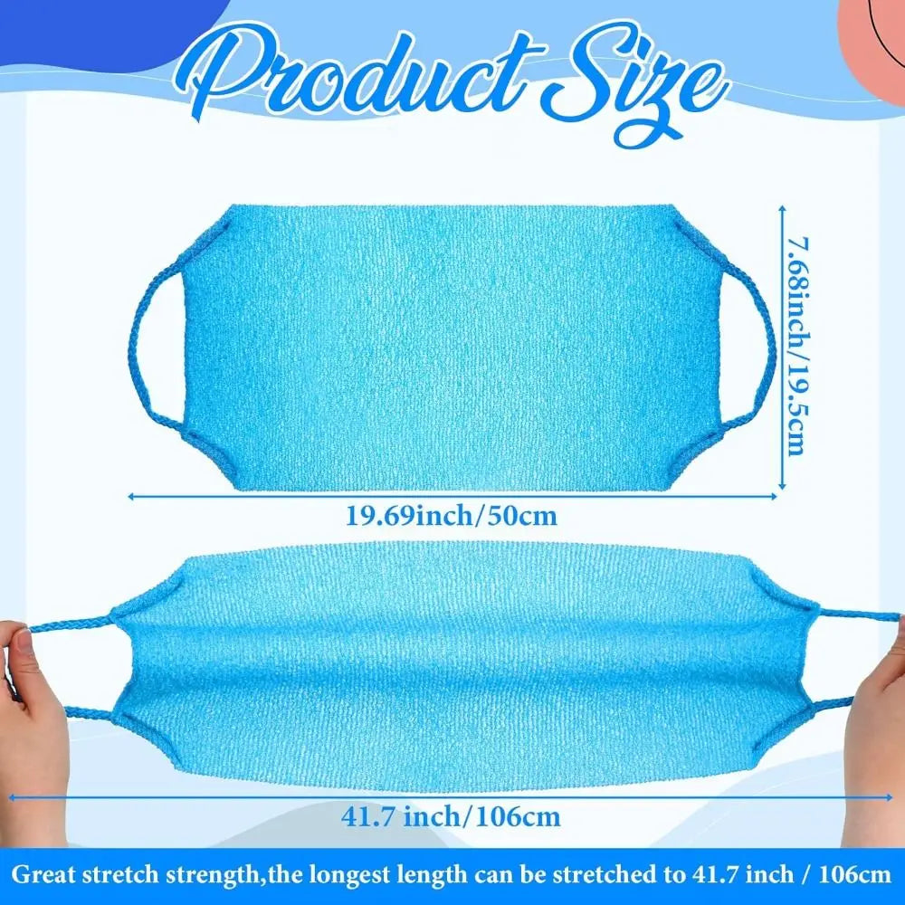 Handles Exfoliating Back Washers Scrub Double-sided Stretchable Backs Zpaxo