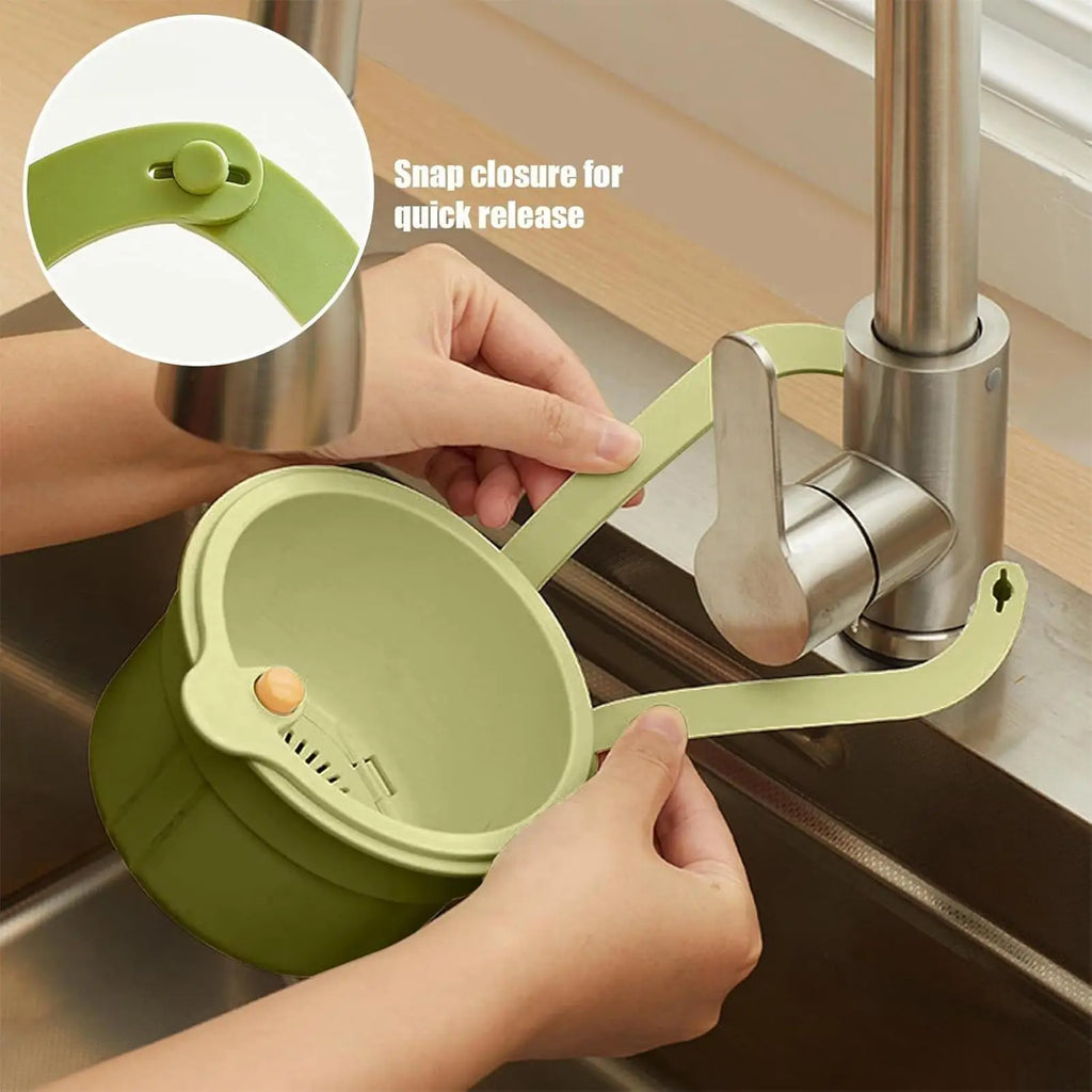 Kitchen Sink Strainer Basket One-click Opening Hanging Filter Faucet