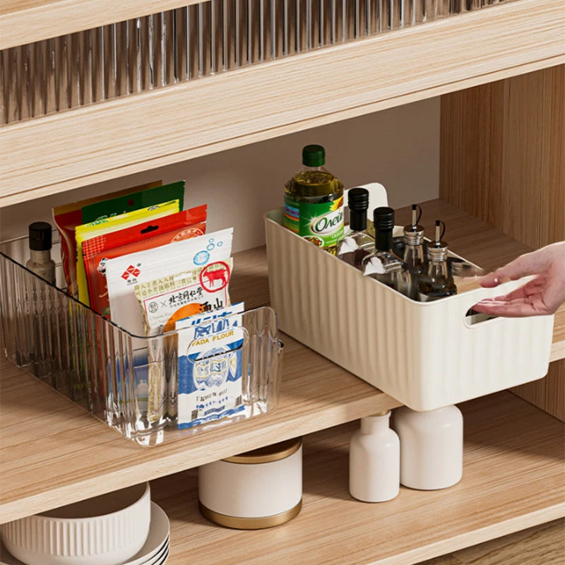 Refrigerator Organizer Bin Plastic Food Storage Tapes Books Seasoning