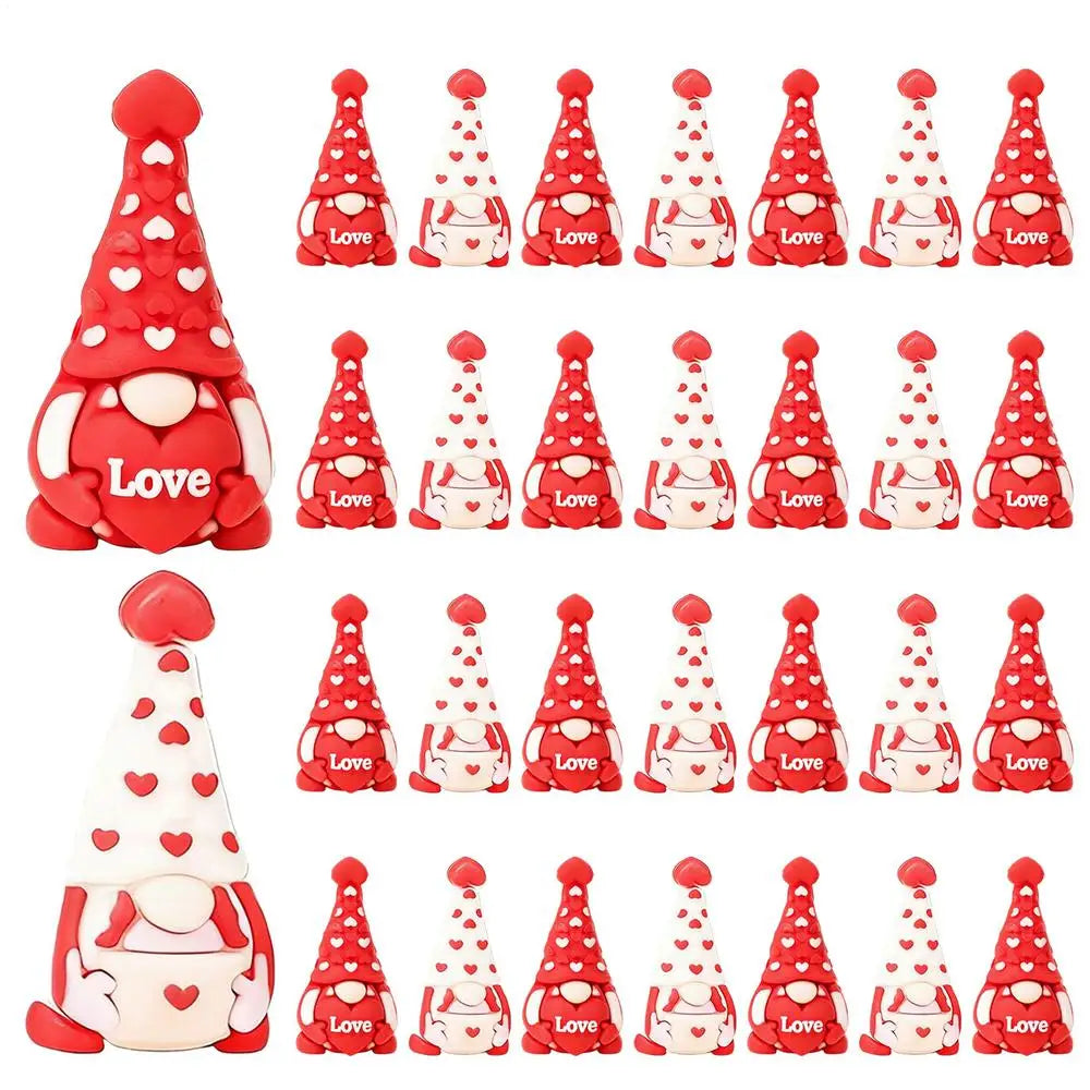 Valentines Gnomes Decor 30 Heart Mini Figurines Holiday Decorations
