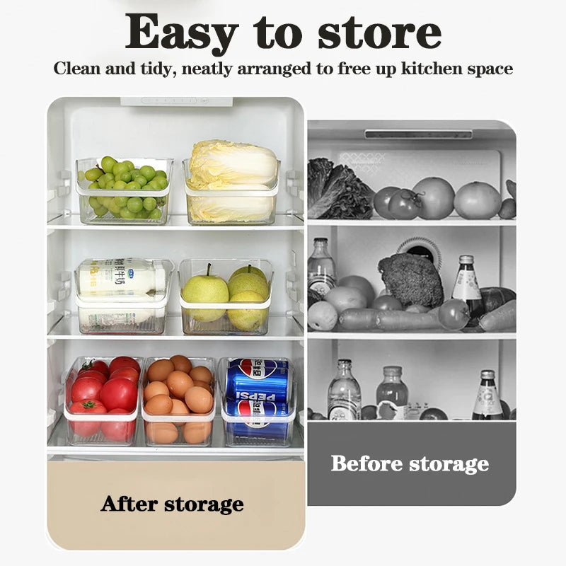 Clear Fridge Organizer Open Drawer Snack Storage Box Multifunctional Zpaxo