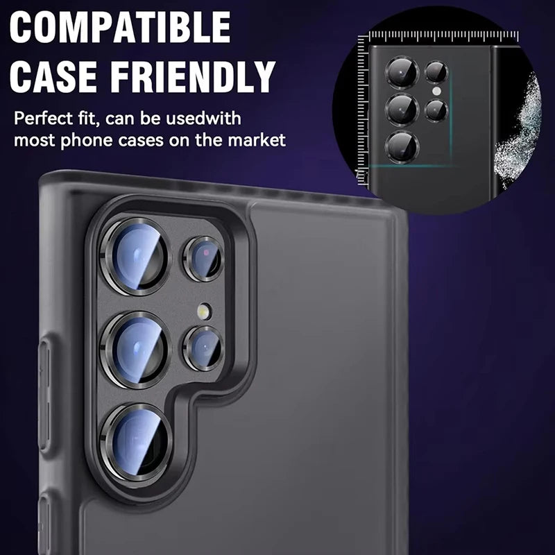 Camera Tempered Glass For Samsung Galaxy S24/S24 Plus/S24 Ultra/S24 FE/S23/S23 Plus/S23 Ultra/S23 FE Full Cover Metal Protector Zpaxo