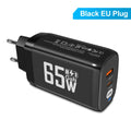 65W GaN USB-C Charger & Cable – MacBook, Lenovo, Xiaomi USB-C GaN Charger Zpaxo Black EU Plug