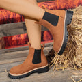 Woman Boots 2025 New Winter Chelsea Boots Woman Plus Size Slip on Shoes for Women Classic Platform Ankle Boots Zapatos De Mujer Zpaxo Brown 38