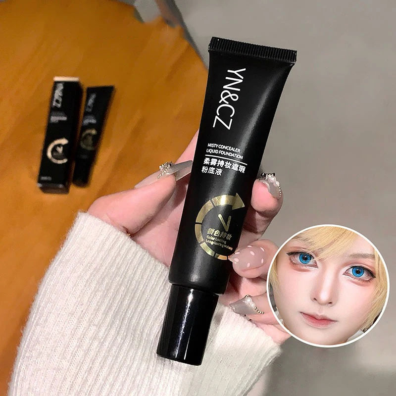 White Liquid Foundation Full Coverage White Foundation for Halloween Goth Makeup Creamy Liquid Formula High Concealer Face Paint Zpaxo