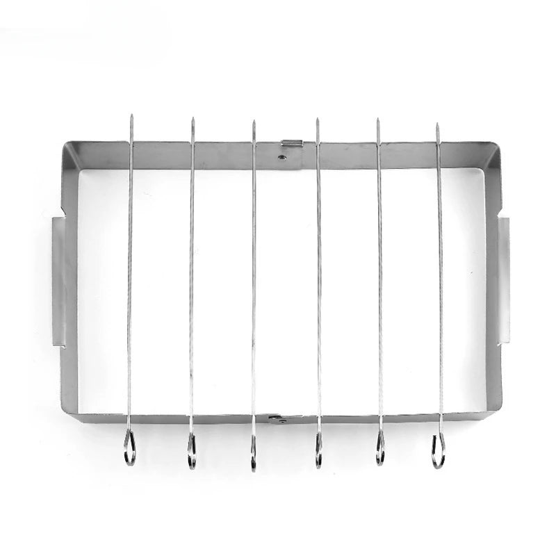 Outdoor Stainless Steel Foldable Grill Rack Portable and Simple BBQ Grill Rack BBQ Picnic Grill Rack Comes with Barbecue Skewers Zpaxo