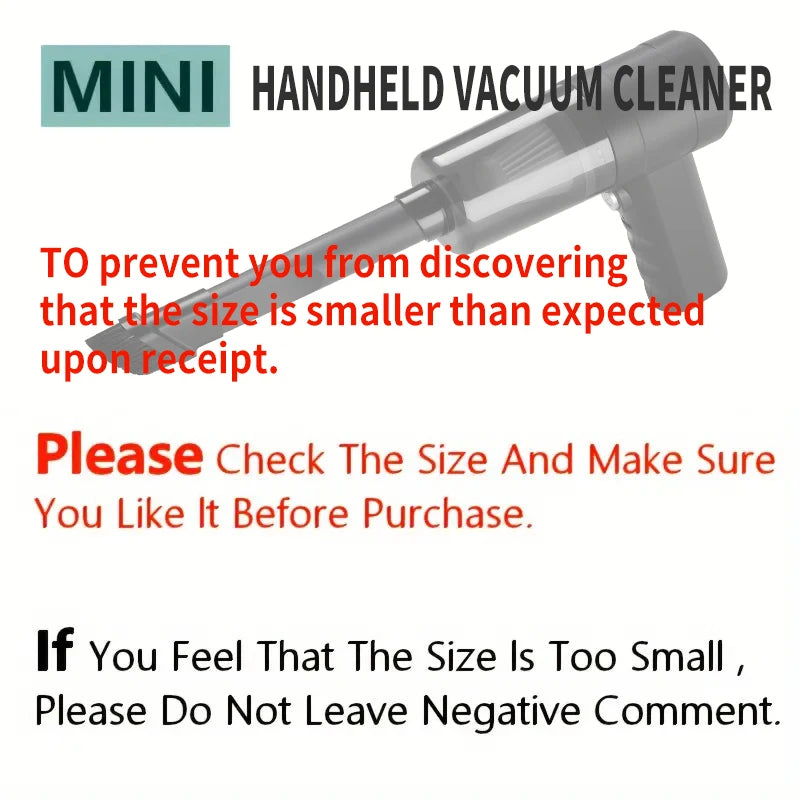 Car vacuum cleaner, small mini handheld portable vacuum cleaner, multifunctional, suitable for various scenarios inside the car Zpaxo