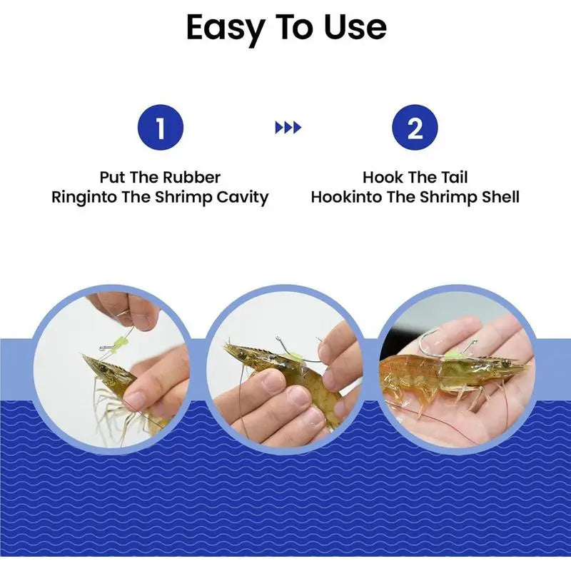 Live Shrimp Hook Luminous Baitholder Set of 10 Carbon Steel Fishing Hooks Barbed Baitholder with Hole for Catfish Bream Trout Zpaxo