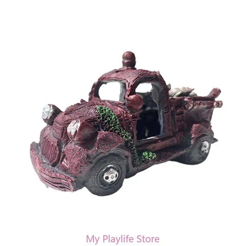 Resin Wrecked Car Ornaments DIY Fish Tank Artificial Aquarium