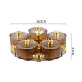 Rotating fruit tray living room household dust cover tea table snack tray dried fruit and nut tray candy box hospitality storage Zpaxo Amber fruit platter