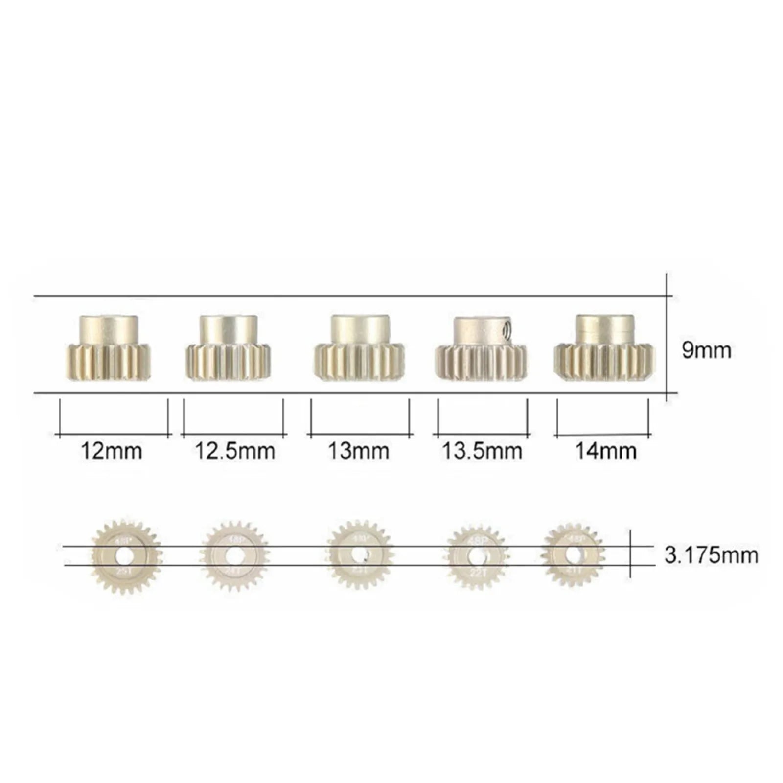 5Pc 48DP 3.175mm 21T-25T / 26T-30T Aluminum Alloy 7075 Pinion Motor Gear Set For 1/10 RC Car Brushed Brushless Motor Accessories