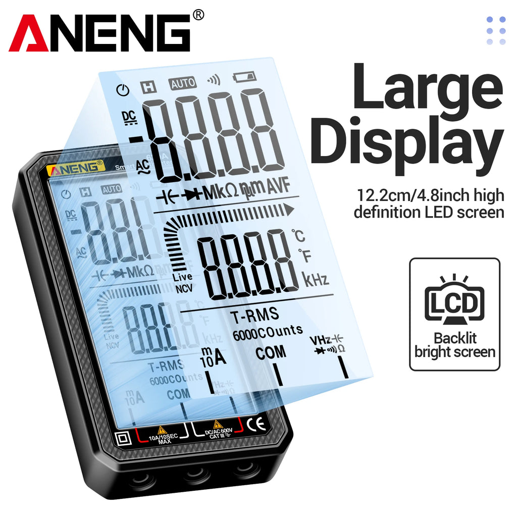Precision Digital Multimeter ANENG 620A Counts Auto Resistance Tester