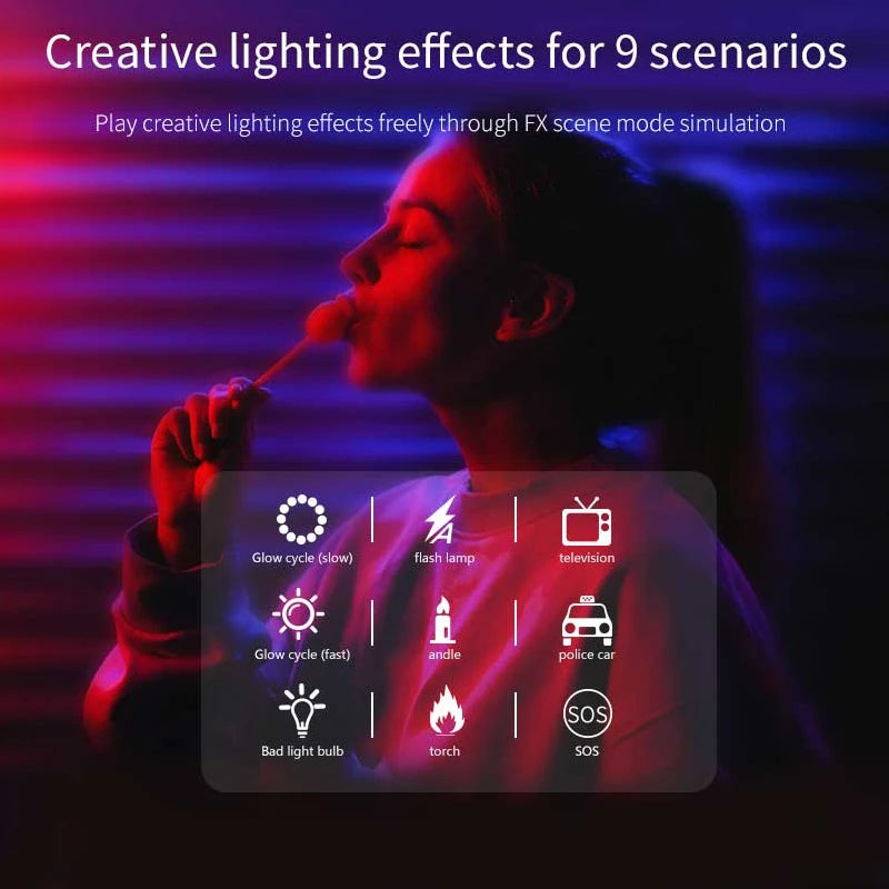 Full RGB Video Fill Light Mini LED Camera 1800mAh Rechargable Pocket Zpaxo
